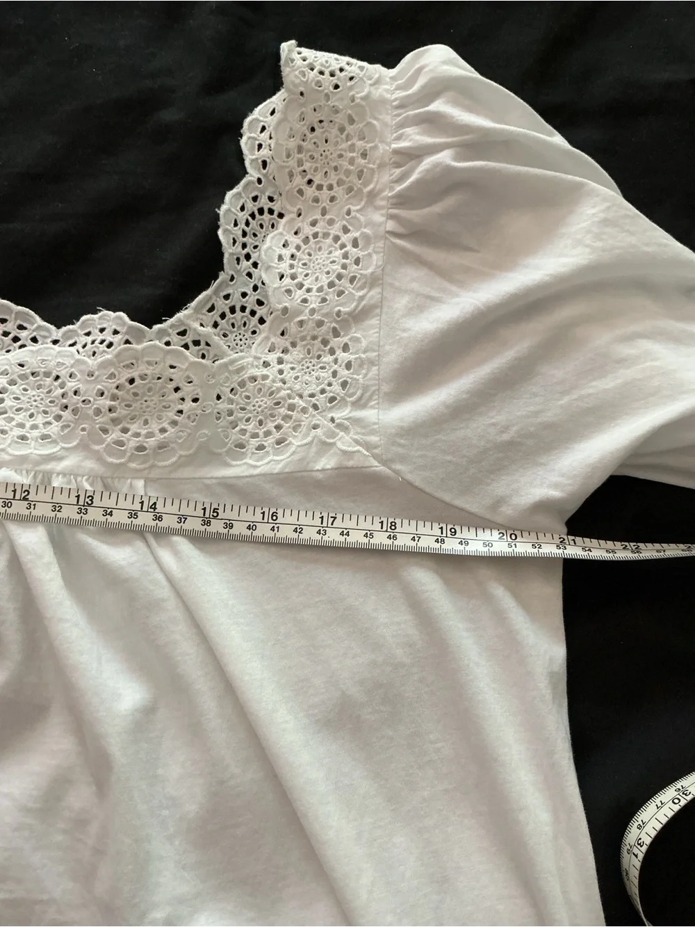 LOFT White Eyelet Square-Neck Blouse